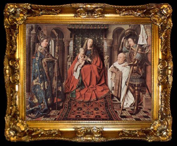framed  Jan Van Eyck Madonna des Kanonikus Georg van der Paele, mit Hl. Domizian, dem Hl. Georg und dem Stifter Paele, ta009-2